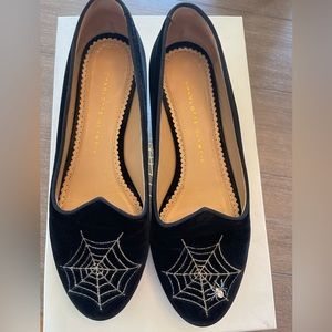 Charlotte Olympia velvet ballet flats